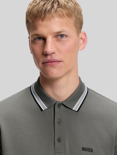 BOSS Green Koszulka polo o kroju regular fit z czystej bawełny model „PADDY” Grafitowy 3