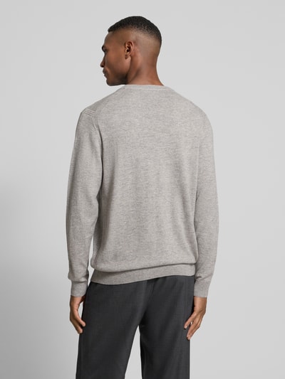 Profuomo Strickpullover aus Woll-Mix mit Rundhalsausschnitt Hellgrau 5