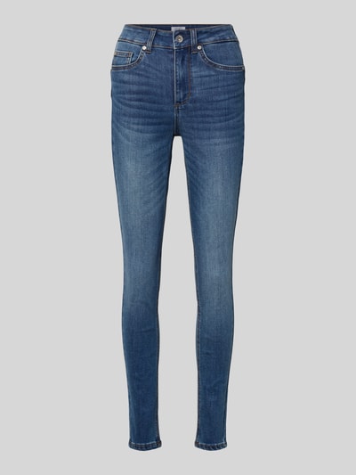 Produktfoto, Skinny Fit Jeans Modell 'DIVINE' von Liu Jo White in Blauem Denim mit Baumwoll-Mix, Stretch-Anteil, Eingrifftaschen, Damen Jeans