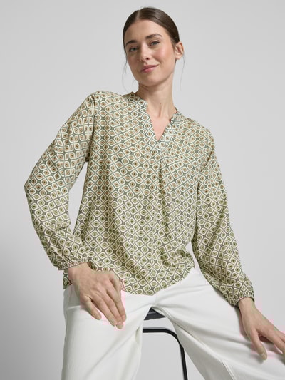 ZABAIONE Relaxed fit blouse met tuniekkraag, model 'Mi44mii' Kaki - 3