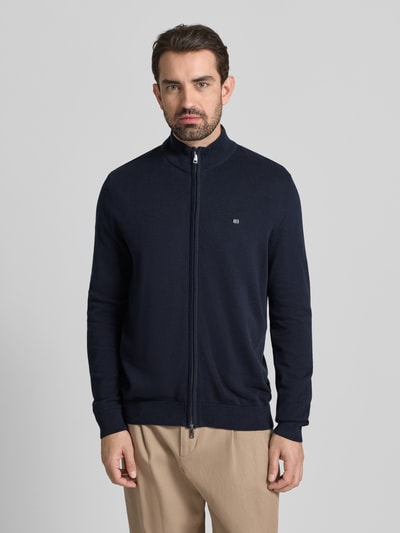 Christian Berg Men Strickjacke mit Reißverschluss Marine 4