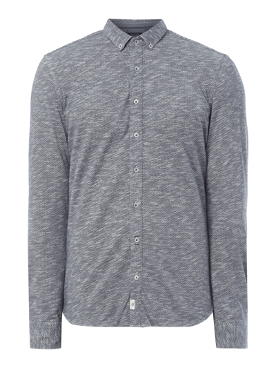 Marc O'Polo Shaped Fit Freizeithemd mit Webmuster Jeansblau 2