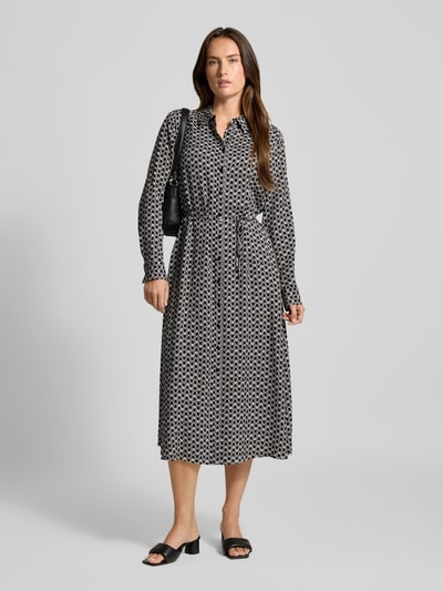 comma Midikleid mit Knopfleiste Black 1