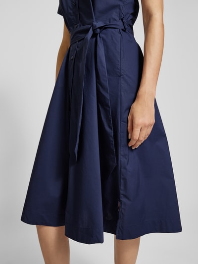 Christian Berg Woman Midi-jurk met strikceintuur Donkerblauw - 3