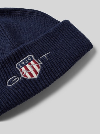 Gant Beanie mit Label-Stitching Dunkelblau 2