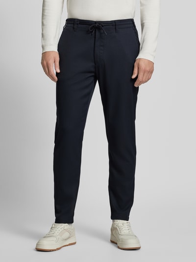 MCNEAL Tapered fit chino met tunnelkoord Marineblauw - 4