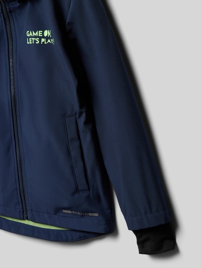 Productfoto, Regular Fit Softshell-Jacke mit Kapuze van s.Oliver RED LABEL in effen kleuren met labelprint, steekzakken, rompzoom asymmetrisch afgerond, materiaalverwerking fleece
