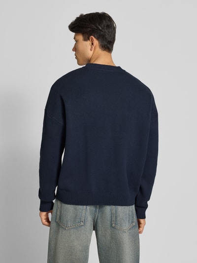 PROHIBITED Gebreide pullover met ronde hals Marineblauw - 5