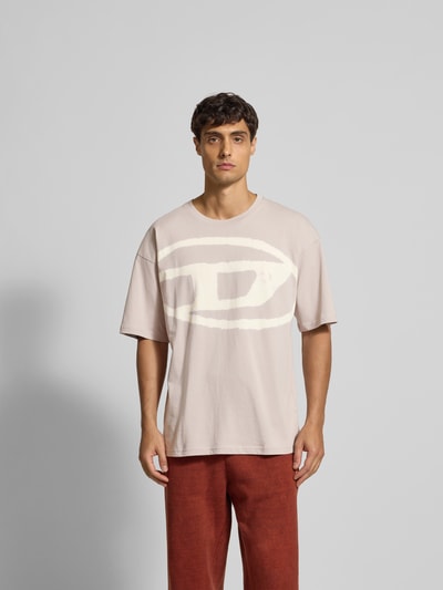 Diesel Relaxed Fit T-Shirt mit Logo-Print Hellgrau 4