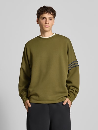 adidas Originals Bluza o kroju oversized z prążkowanymi wykończeniami Oliwkowy 4