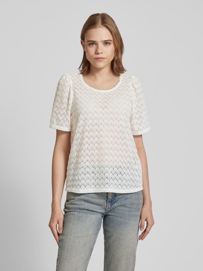 ONLY Bluse mit Strukturmuster Modell 'LEA' Offwhite 4