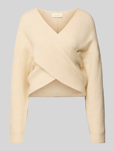 MSCH Copenhagen Strickpullover in Wickel-Optik Modell 'Zinelle' Beige 2