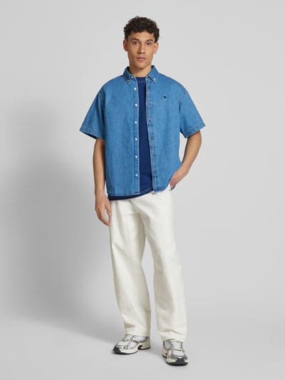Carhartt Work In Progress Jeanshemd mit Label-Stitching Modell 'LUCAS' Jeansblau 1
