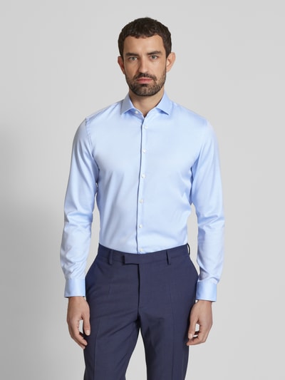 Jake*s Slim Fit Businesshemd aus Twill Hellblau 4