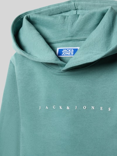 Productfoto, Hoodie met Labeldetail model 'ESTAR' van JACK & JONES voor kinderen, katoenmix, recht pasvorm, capuchon, kangoeroezak