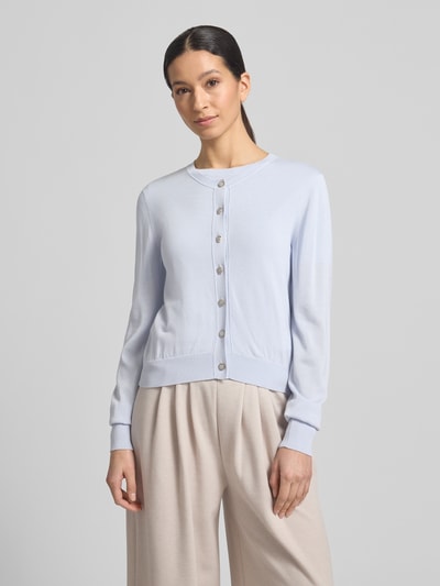 GUIDO MARIA KRETSCHMER WOMAN Cardigan aus Lyocell-Mix mit Rundhalsausschnitt Modell 'ARABELLA' Hellblau 4