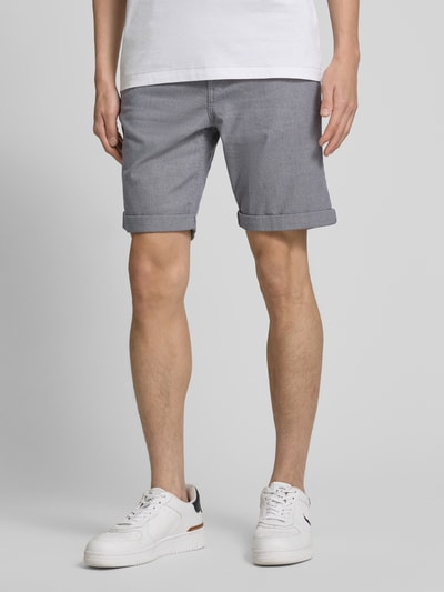 SELECTED HOMME Slim Fit Shorts mit Strukturmuster Modell 'LUTON' Blau Melange 4
