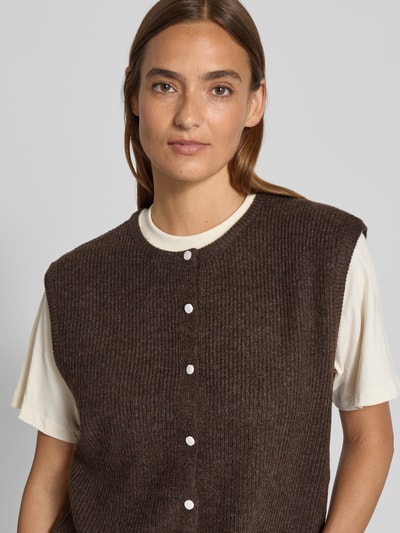 Neo Noir Strickweste mit Kappärmeln Modell 'Everest' Dunkelbraun 3