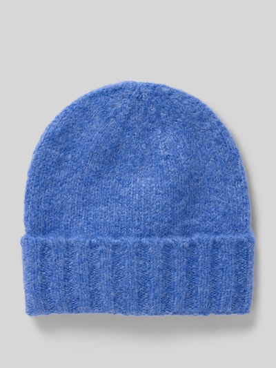 ICHI Strickmütze mit geripptem Umschlag Modell 'IAMONA' Blau 1