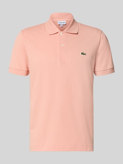 Produktfoto, Regular Fit Poloshirt aus Baumwoll-Mix von Lacoste in Hellrosa, unifarben, Logo-Detail, Polokragen, kurze Knopfleiste, Piqué-Struktur