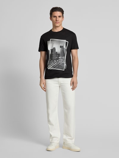 ARMANI EXCHANGE T-shirt met motiefprint Zwart - 1