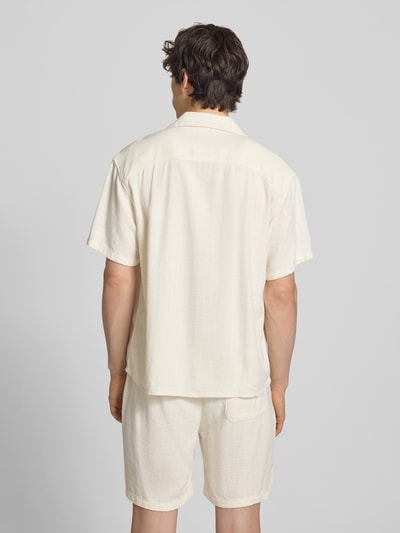 ONLY & SONS Regular Fit Freizeithemd aus Viskose-Leinen-Mix Modell 'LATHAM' Offwhite 5
