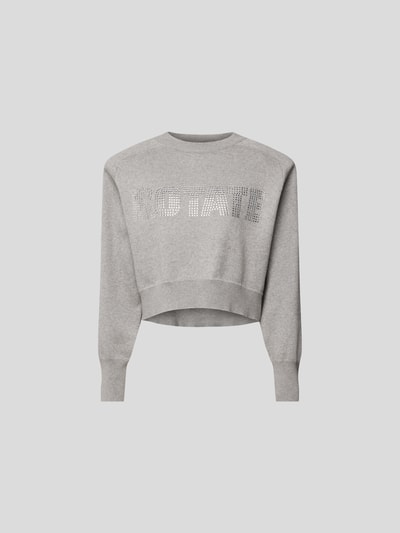 ROTATE Cropped Sweatshirt mit Kaschmir-Anteil Mittelgrau 2