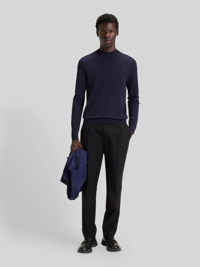 HUGO Regular fit gebreide pullover van viscosemix, model 'SAN MARC' Marineblauw - 1