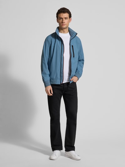 Tom Tailor Comfort Fit Blouson mit geripptem Rumpfabschluss Jeansblau 1