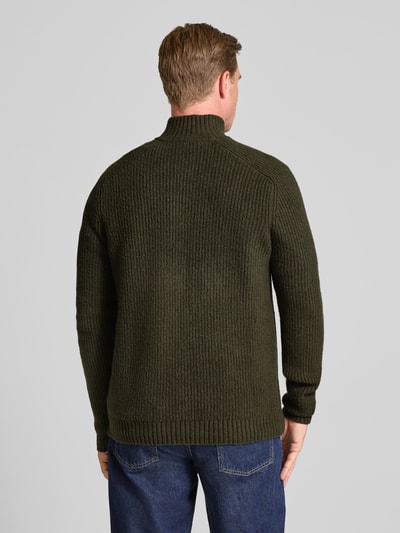 JAKE*S STUDIO MEN Gebreide pullover met opstaande kraag Donkergroen - 5
