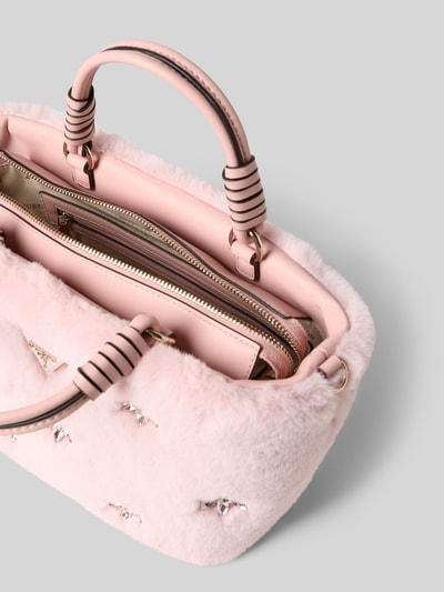 Guess Handtas van imitatiebont met siersteentjes, model 'SHAIDA' Lichtroze - 5
