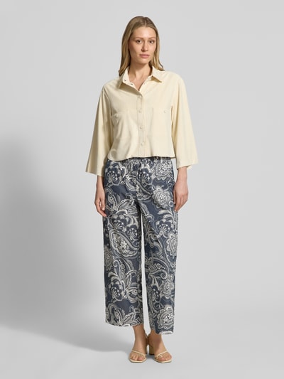 Brax Wide Leg Hose aus Baumwoll-Mix Modell 'MAINE S' Marine 1