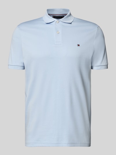 Produktfoto, Regular Fit Poloshirt aus reiner Baumwolle Modell 'LIQUID COTTON' von Tommy Hilfiger, melanż, kołnierzyk polo, krótki rękaw, prążkowane zakończenie rękawów, bawełna
