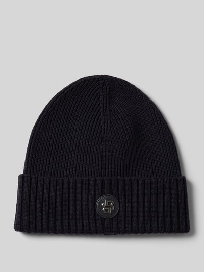 BOSS Beanie aus Schurwolle mit Label-Detail Modell 'Fati' Marine 1