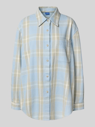 Hugo Blue Relaxed fit blouse met borstzak, model 'Edia' Lichtblauw - 2