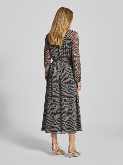 More & More Długa sukienka z kołnierzem z lamówką Trzcinowy 5