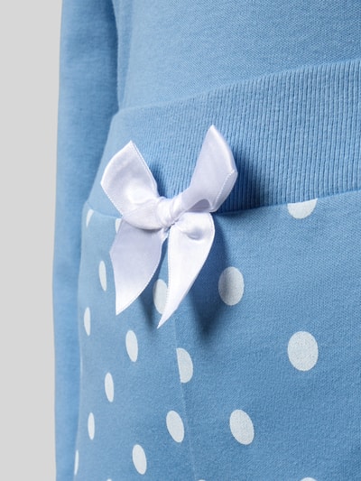 LOUIS & LOUISA Regular fit pyjama met sierstrik, model 'Meine Wohlfühlzeit' Blauw - 2