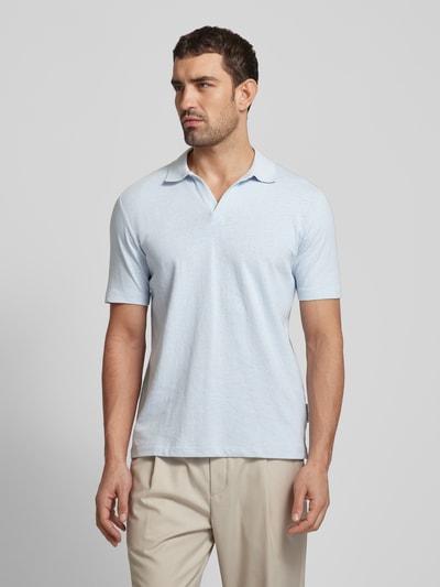 Marc O'Polo Poloshirt met V-hals Lichtblauw - 4