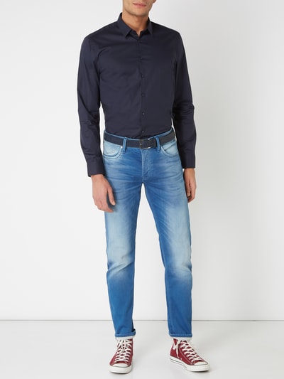 Jake*s Koszula biznesowa o kroju super slim fit z popeliny Granatowy 1