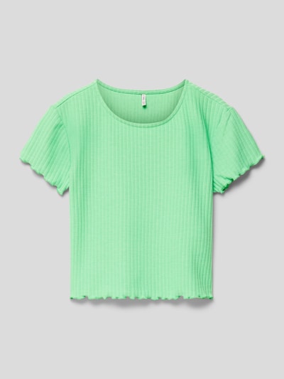 Only T-shirt met fijnrib, model 'KONNELLA' Groen - 1