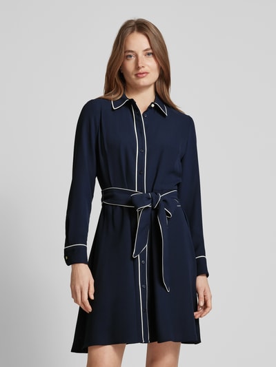 Lauren Ralph Lauren Knielanges Kleid mit Knopfleiste Dunkelblau 4