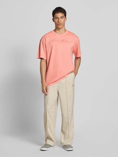 KARL KANI T-Shirt mit Label-Stitching Orange 1