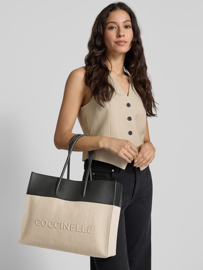 Coccinelle Shopper met labelstitching, model 'MYRTHA' Zwart - 1