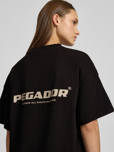 Pegador T-shirt o kroju oversized z nadrukiem z logo model ‘Ardendal’ Czarny 3
