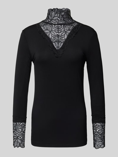 Soyaconcept Longsleeve mit Spitzenbesatz Modell 'Marica' Black 2