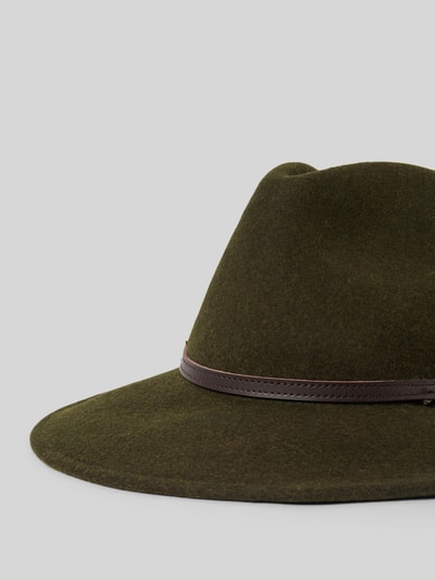 Barbour Kapelusz wełniany z opaską model ‘FEDORA’ Oliwkowy 2