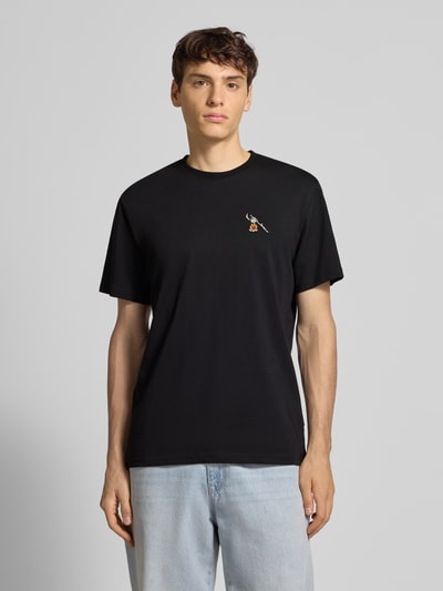 Dedicated T-shirt met motiefstitching Zwart - 4