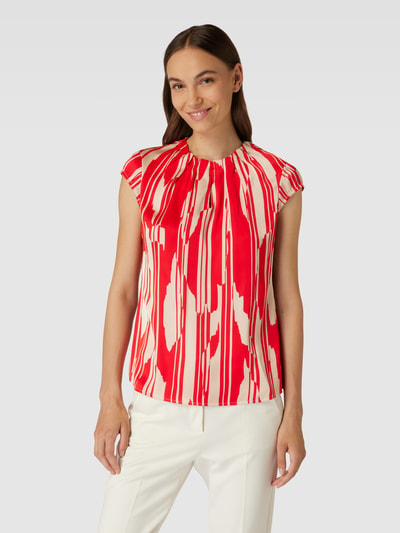 comma Blouseshirt met platte plooien Rood - 4