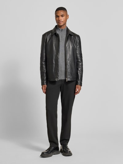 BOSS Regular fit gebreide pullover van een mix van scheerwol en kasjmier, model 'HEMARLO' Middengrijs - 1