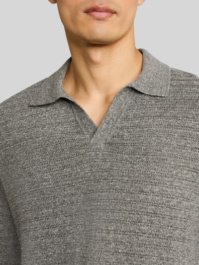 Tom Tailor Koszulka polo z mieszanki bawełny i lnu, krój regular fit Oliwkowy melanż 3
